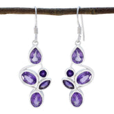 Anna Purple Dangle Earrings in Gemstone Design Amethyst Purple Dangle